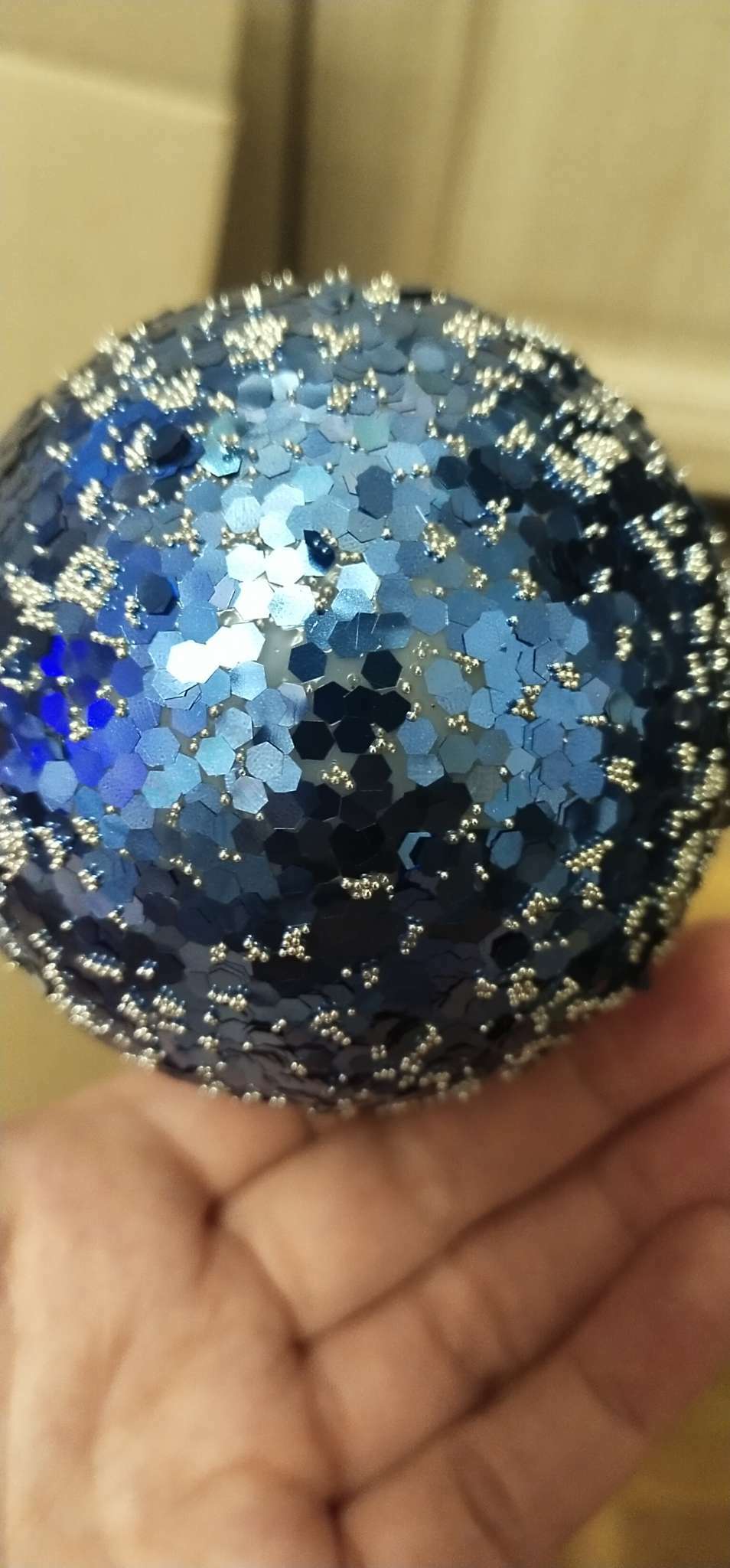 Фотография покупателя товара Набор шаров пластик d-8 см, 4 шт "Переливы конфетти" синий