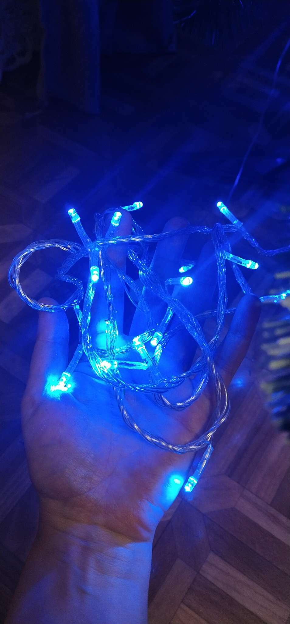 Фотография покупателя товара Гирлянда «Нить» 5 м, IP20, тёмная нить, 50 LED, 8 режимов, 220 В, свечение красное - Фото 87