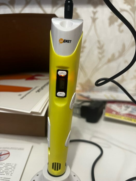 Фотография покупателя товара 3D ручка 3Dali Plus (KIT FB0021Y), ABS и PLA, желтая (+ трафарет и пластик) - Фото 12