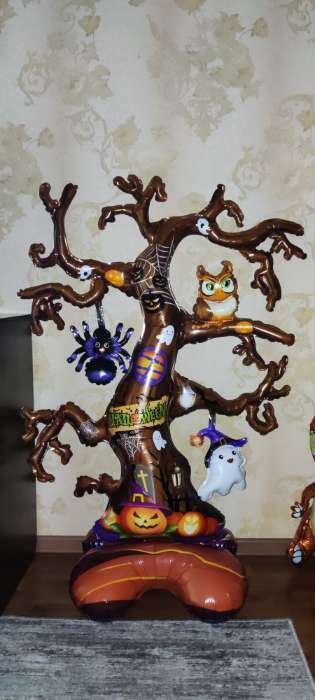 Фотография покупателя товара Шар фольгированный 50" «Дерево-хэллоуин», под воздух - Фото 1