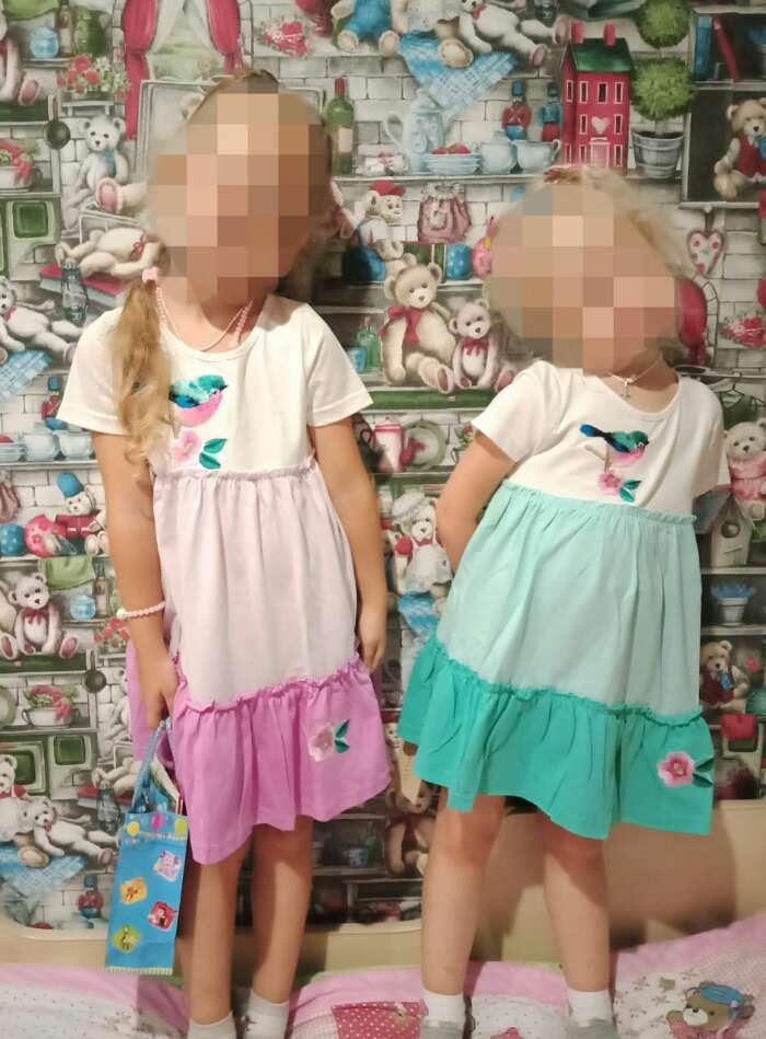 Фотография покупателя товара Платье для девочки, цвет бежевый/зелёный, рост 116 см - Фото 2