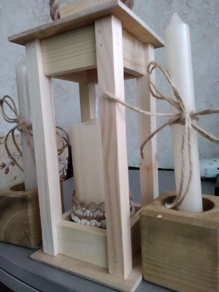 Фотография покупателя товара Кашпо деревянное 11×11×24 см "Фонарик", ручка верёвка, натуральный Дарим Красиво - Фото 21