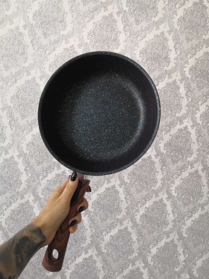 Фотография покупателя товара Набор кухонной посуды №17 Granit Ultra, крышка, съёмная ручка, антипригарное покрытие, цвет коричневый - Фото 2