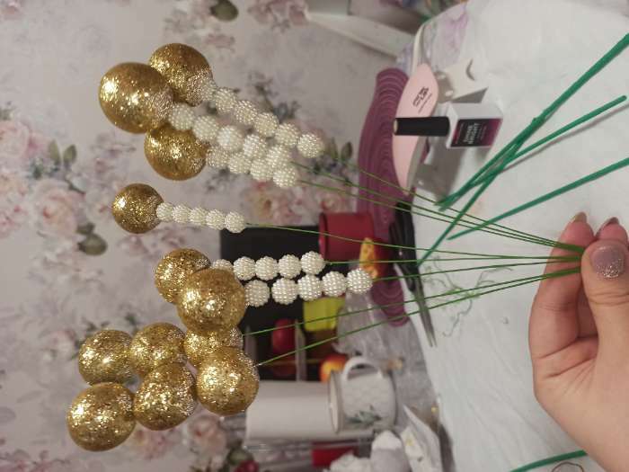 Фотография покупателя товара Набор шаров пластик d-2,5 см, 12 шт "Шарики" золото