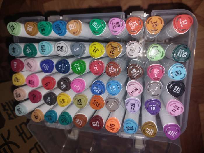 Фотография покупателя товара Набор маркеров для скетчинга двусторонние 60 штук/60 цветов