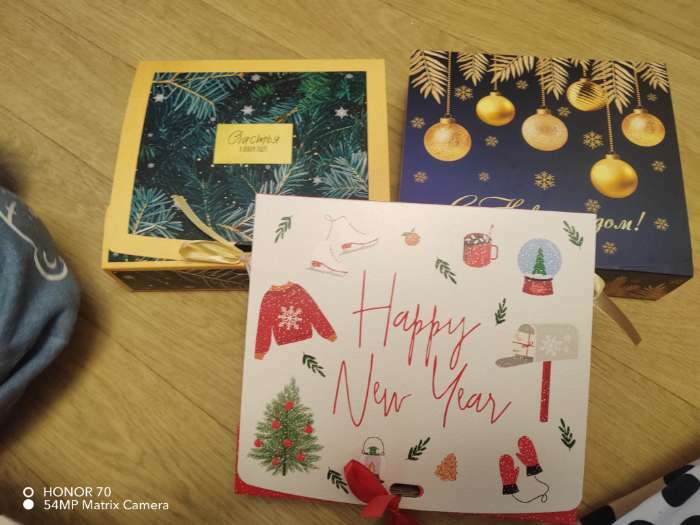 Фотография покупателя товара Коробка подарочная «Счастья в новом году», 20 х 18 х 5 см, Новый год