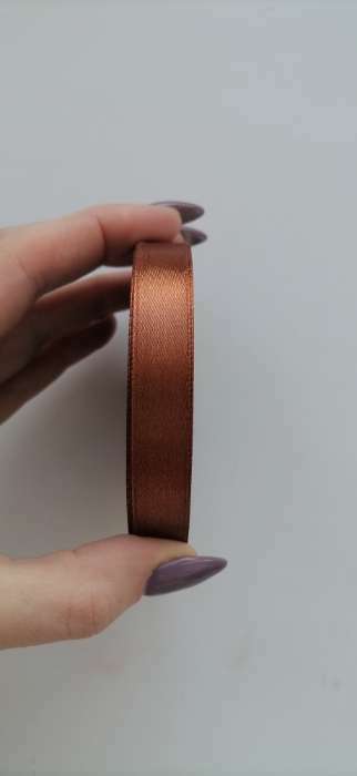 Фотография покупателя товара Лента атласная, 25 мм × 33 ± 2 м, цвет тёмно-коричневый №098 - Фото 1