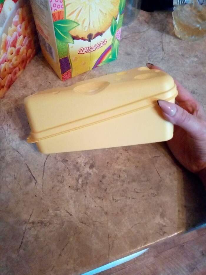 Фотография покупателя товара Контейнер для сыра, 19,8×10,6×7,5 см, цвет жёлтый