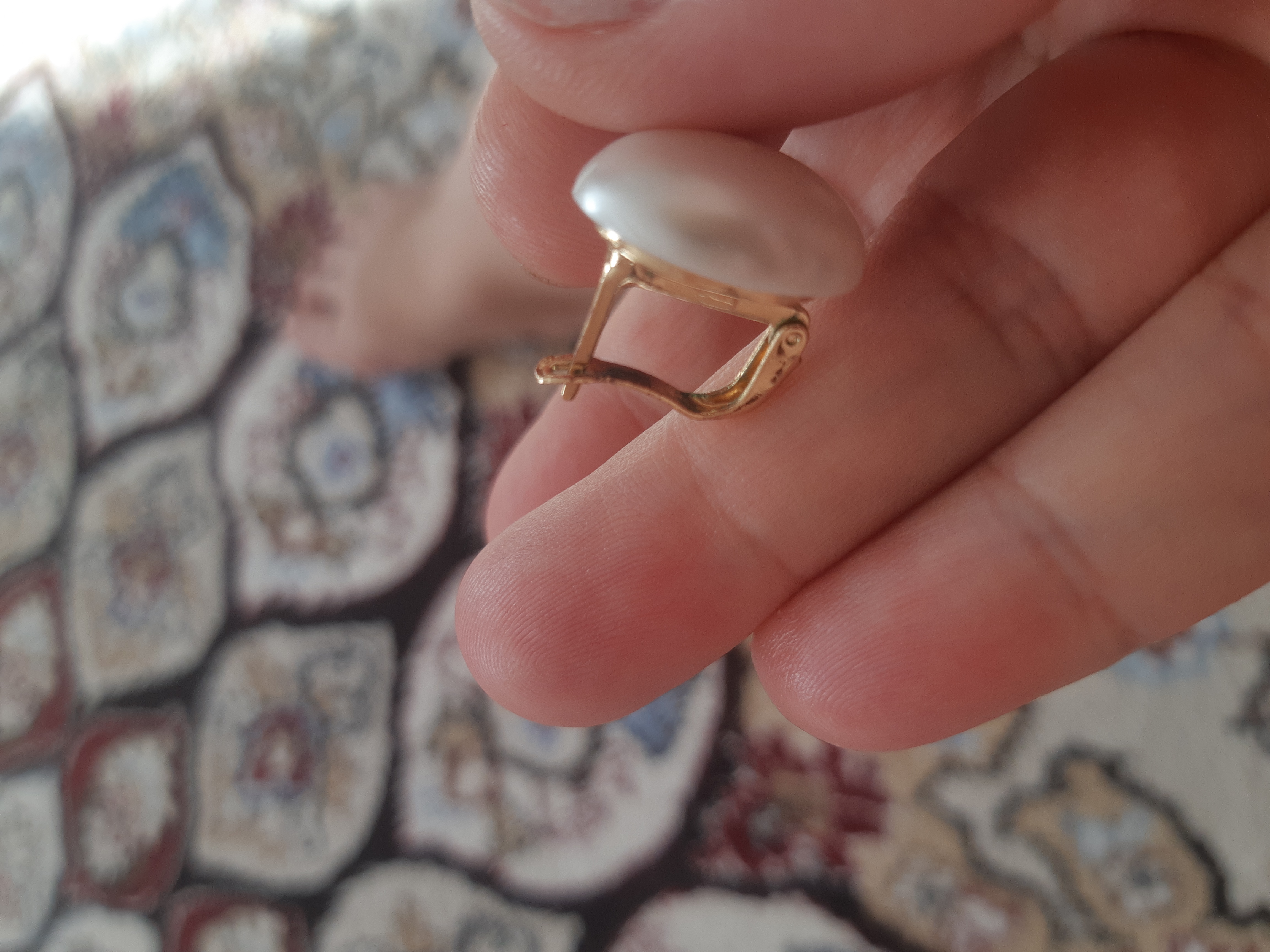 Фотография покупателя товара Серьги с жемчугом «Грейс» вытянутый овал, цвет белый в золоте