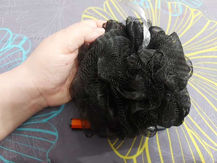 Фотография покупателя товара Мочалка - шар для тела CUPELLIA SPA, 50 гр, цвет чёрный - Фото 5