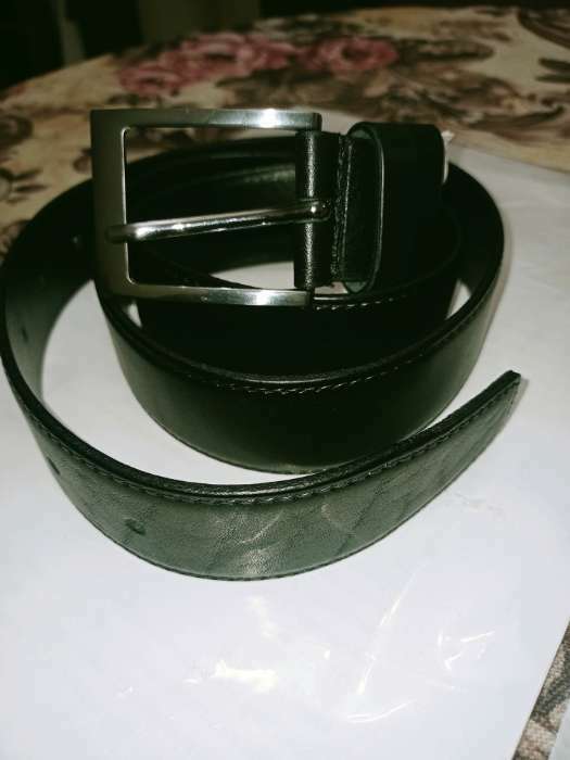 Фотография покупателя товара Ремень мужской, ширина 3.5 см, винт, пряжка металл, цвет чёрный - Фото 2
