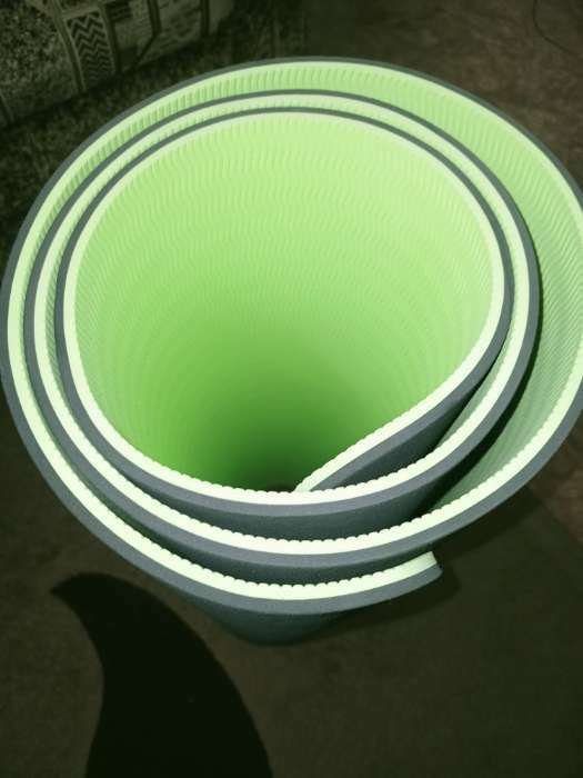 Фотография покупателя товара Коврик для йоги Sangh, 183×61×0,8 см, цвет тёмно-зелёный - Фото 3