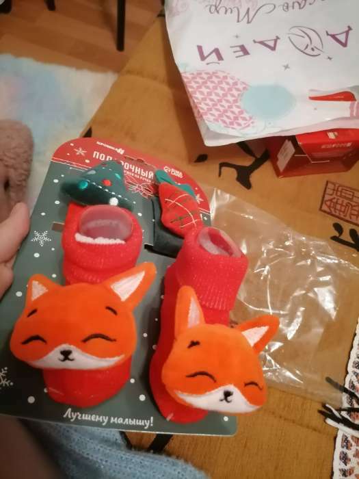 Фотография покупателя товара Подарочный набор новогодний «Сладости» браслеты - погремушки, носочки - погремушки, Крошка Я - Фото 3