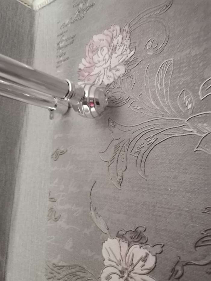 Фотография покупателя товара Карниз двухрядный, «Фэшн» с наконечниками «Орион», 320 см, d=1,6 см, цвет серебро - Фото 4