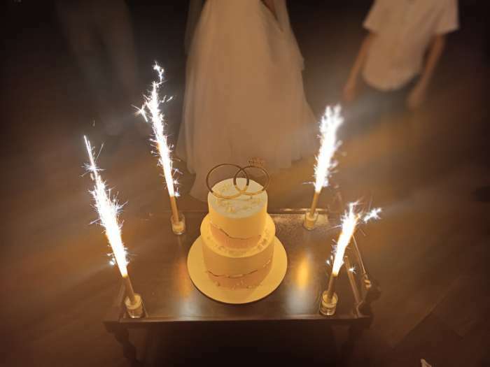 Фотография покупателя товара Свечи фонтаны для торта "Золотые искры", 17,5 см, 60 секунд, 4 шт - Фото 5