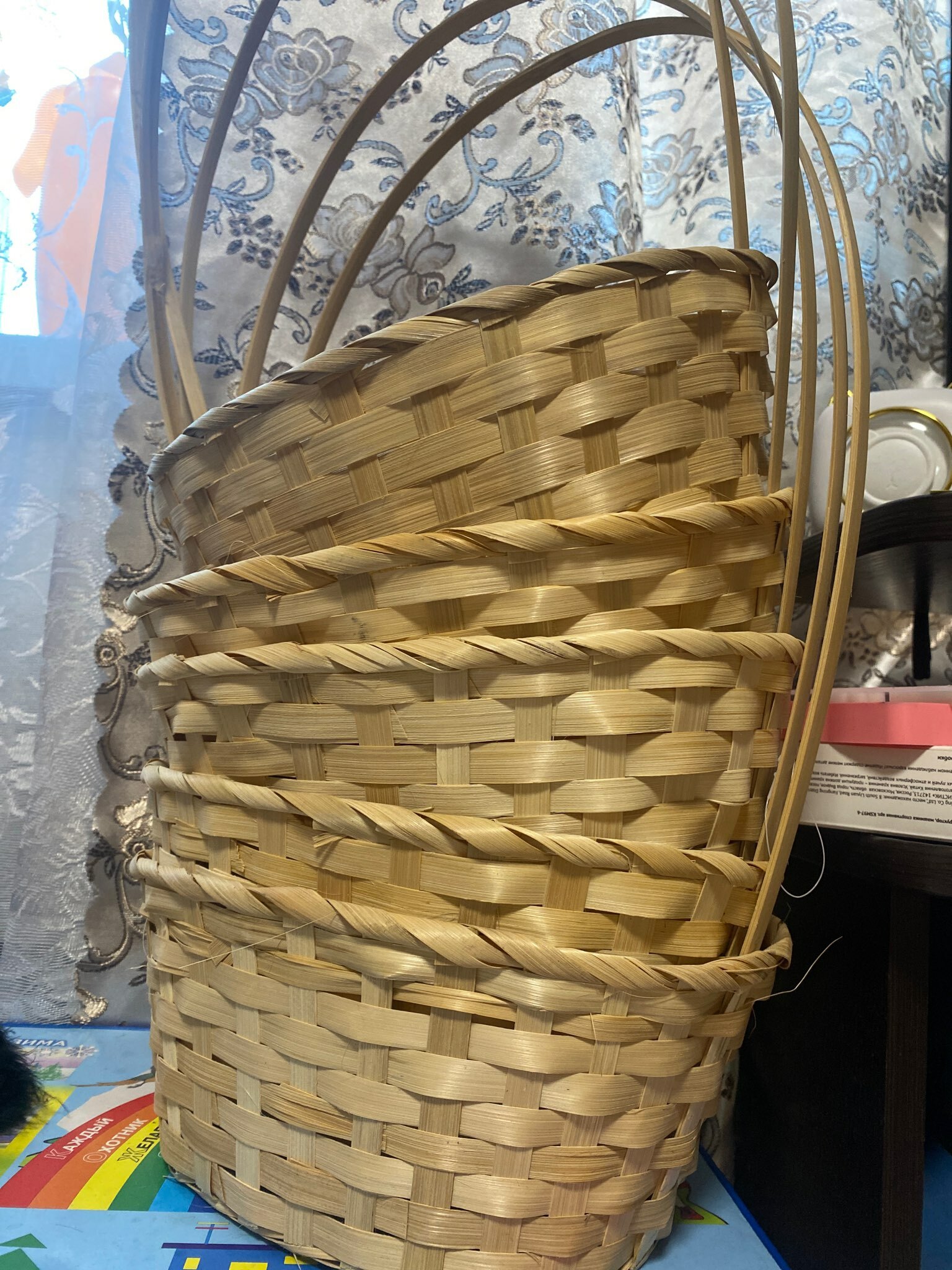 Фотография покупателя товара Корзина плетёная, бамбук, натуральный цвет - Фото 9