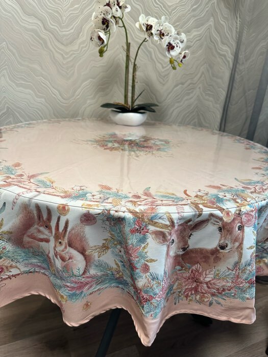 Фотография покупателя товара Набор столовый "Pink magic" скат.150х220см +/-3см с ГМВО, салф.40х40см-12шт, хл100% - Фото 6
