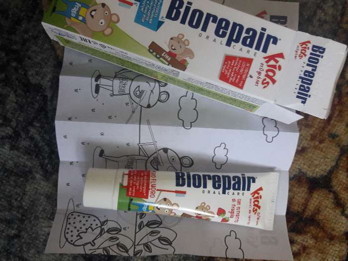 Фотография покупателя товара Зубная паста Biorepair детская Topo Gigio Cartoon, 50 мл - Фото 2
