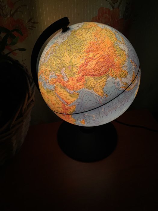 Фотография покупателя товара Глoбус физический "Классик", диаметр 210 мм, с подсветкой - Фото 1