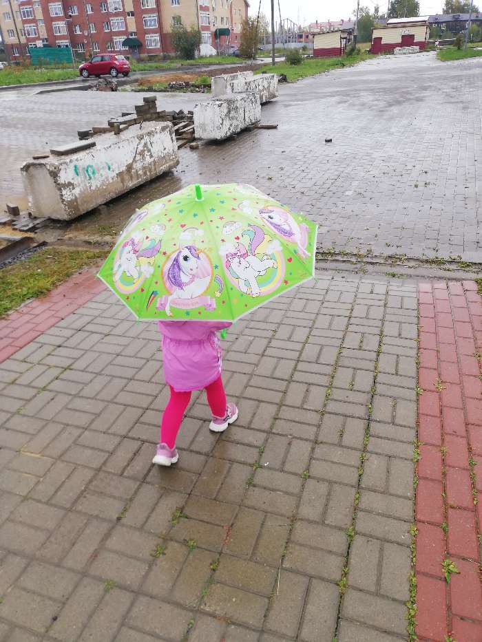 Фотография покупателя товара Зонт детский «Единорог» 80×80×65 см, цвет МИКС - Фото 1