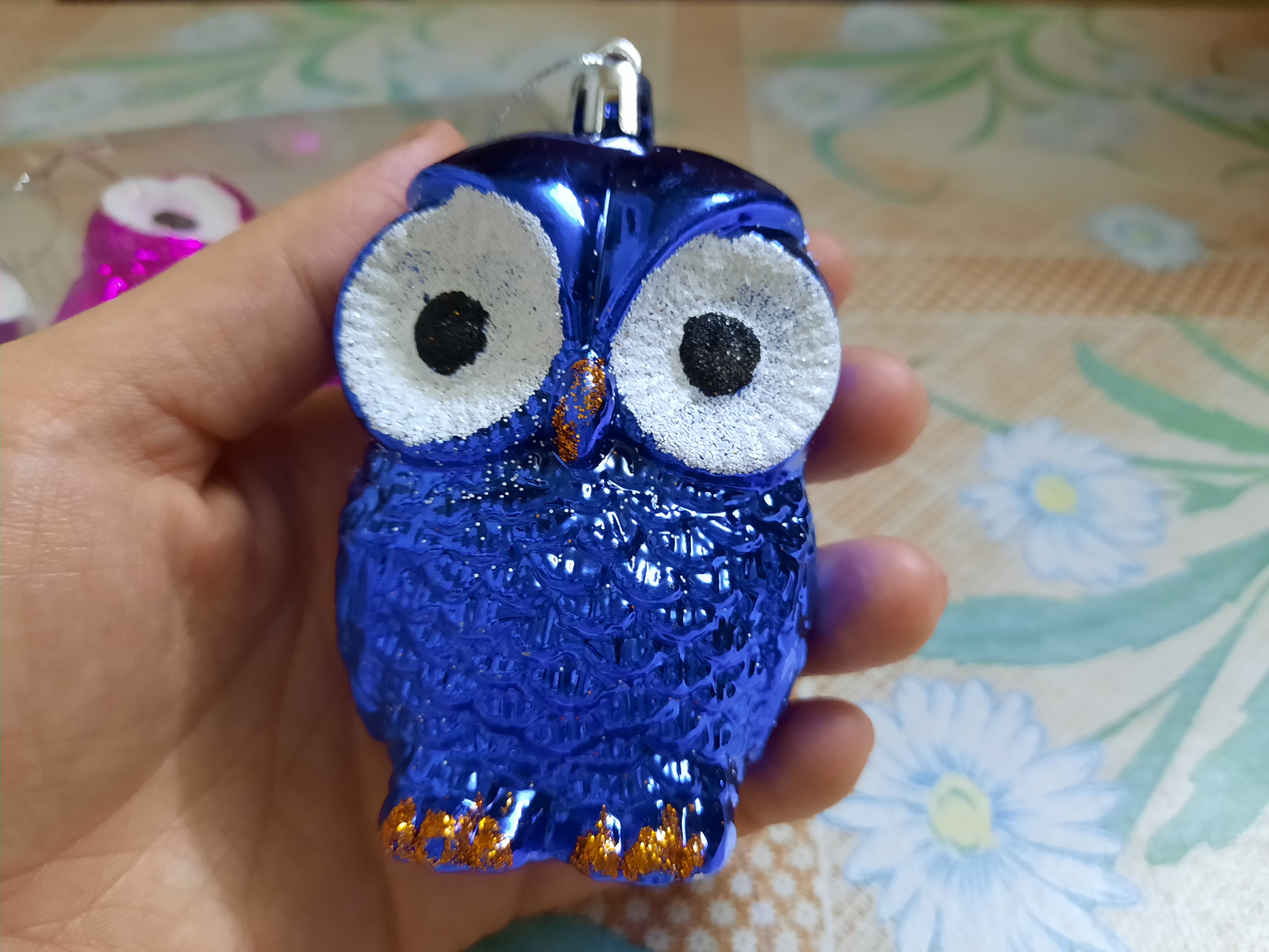 Фотография покупателя товара Ёлочные игрушки 3 шт. «Зимнее волшебство. Цветные совушки» пластик, 9 см, МИКС - Фото 14