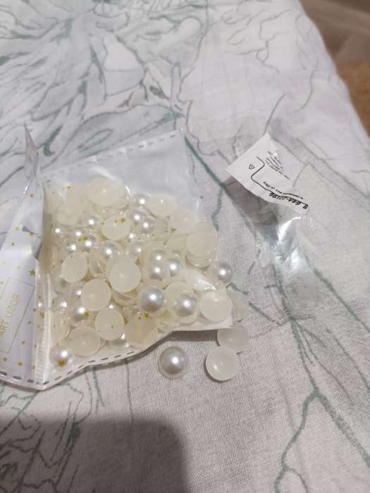 Фотография покупателя товара Набор для творчества половинка жемчужины, d=1 см, 20 г - Фото 3