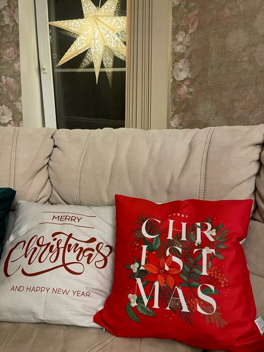 Фотография покупателя товара Чехол на подушку Этель "Рождество", 40*40 см, 100 п/э, велюр - Фото 2