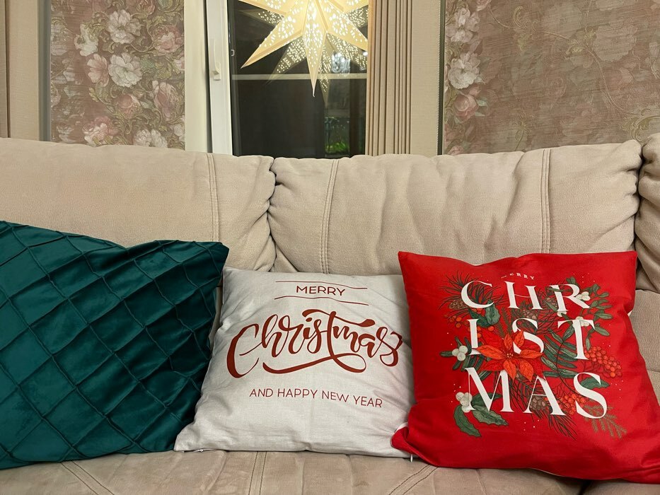Фотография покупателя товара Чехол на подушку Этель "Рождество", 40*40 см, 100 п/э, велюр