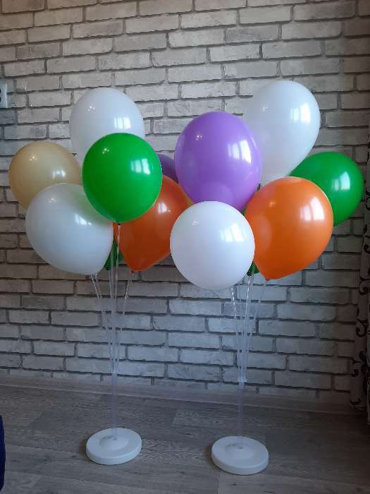 Фотография покупателя товара Стойка для воздушных шаров с подставкой под воду/песок на 7 шаров, высота 160 см - Фото 52