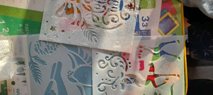 Фотография покупателя товара Трафарет для творчества «Снегири», 15 х 15 см, пластик - Фото 1