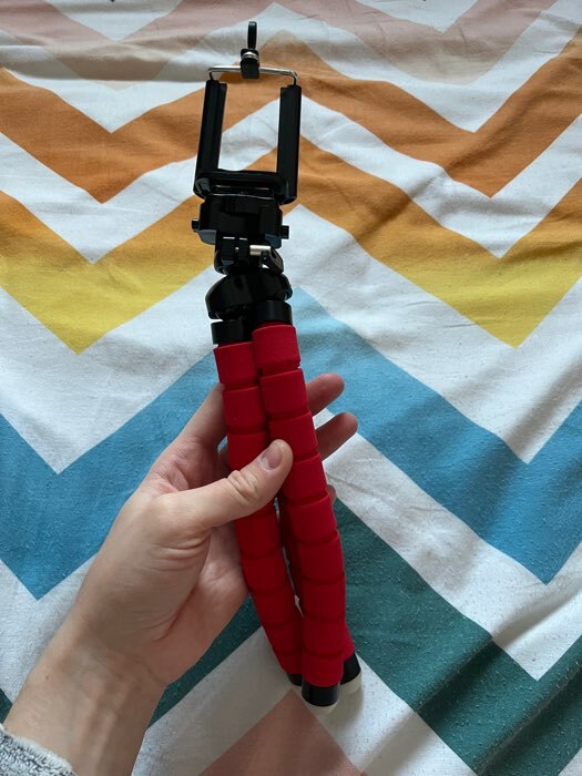Фотография покупателя товара Штатив-тренога Luazon настольный, для телефона, гибкие ножки, 26 см, красный