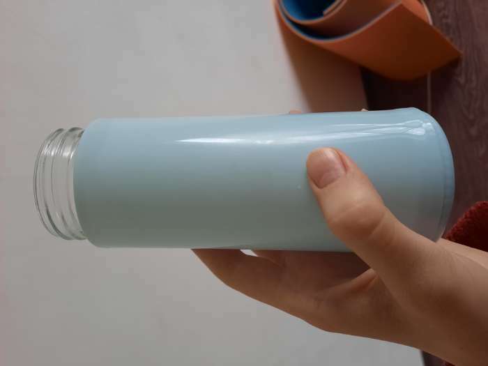 Фотография покупателя товара Бутылка для воды, 400 мл, "Мастер К", стекляннная, голубая - Фото 3
