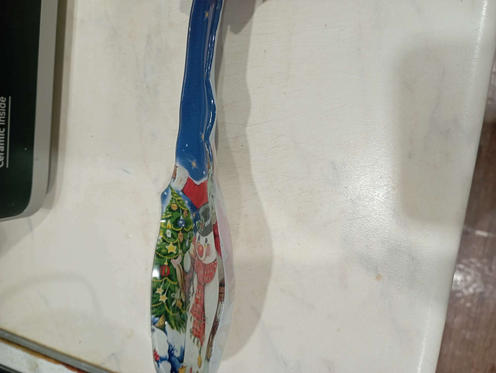 Фотография покупателя товара Подставка стеклянная под ложку Доляна «Снеговик», 24×10 см - Фото 1