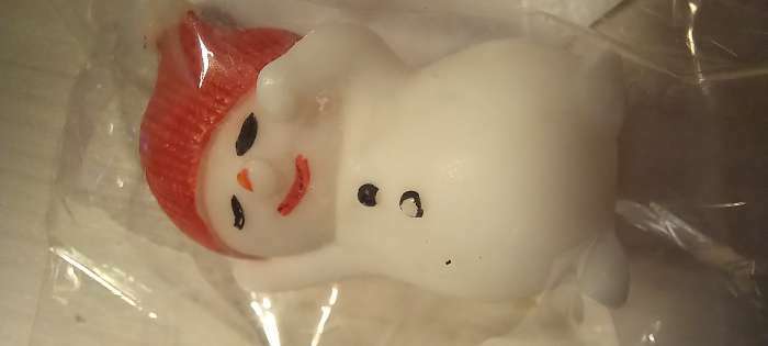 Фотография покупателя товара Фигурное мыло "Снеговик красная шапка" белый, 2х2х4см - Фото 4