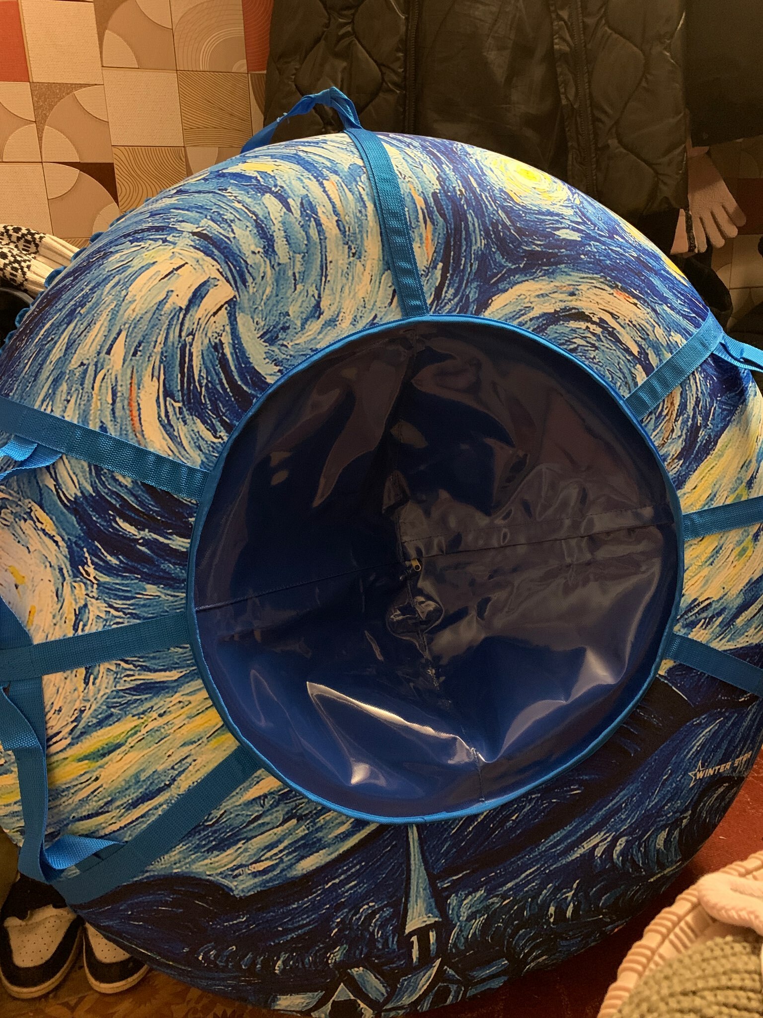 Фотография покупателя товара Тюбинг-ватрушка Winter Star «Звёздная ночь», диаметр чехла 120 см - Фото 1