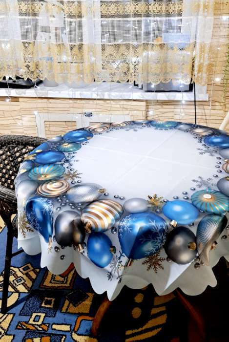 Фотография покупателя товара Скатерть на стол «Круг из шариков», круглая, сатен, d = 150 см - Фото 1