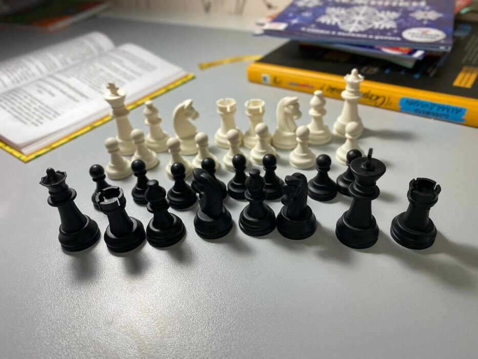 Фотография покупателя товара Шахматные фигуры, король h-6.2 см, пешка h-3.2 см, черно-белые - Фото 2
