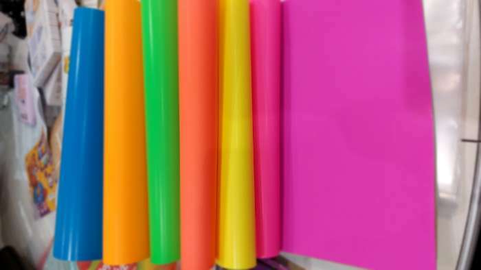 Фотография покупателя товара Бумага цветная неоновая А4, 7 цветов, 7 листов, ErichKrause, односторонняя, мелованная, на склейке, плотность 80 г/м2, схема поделки