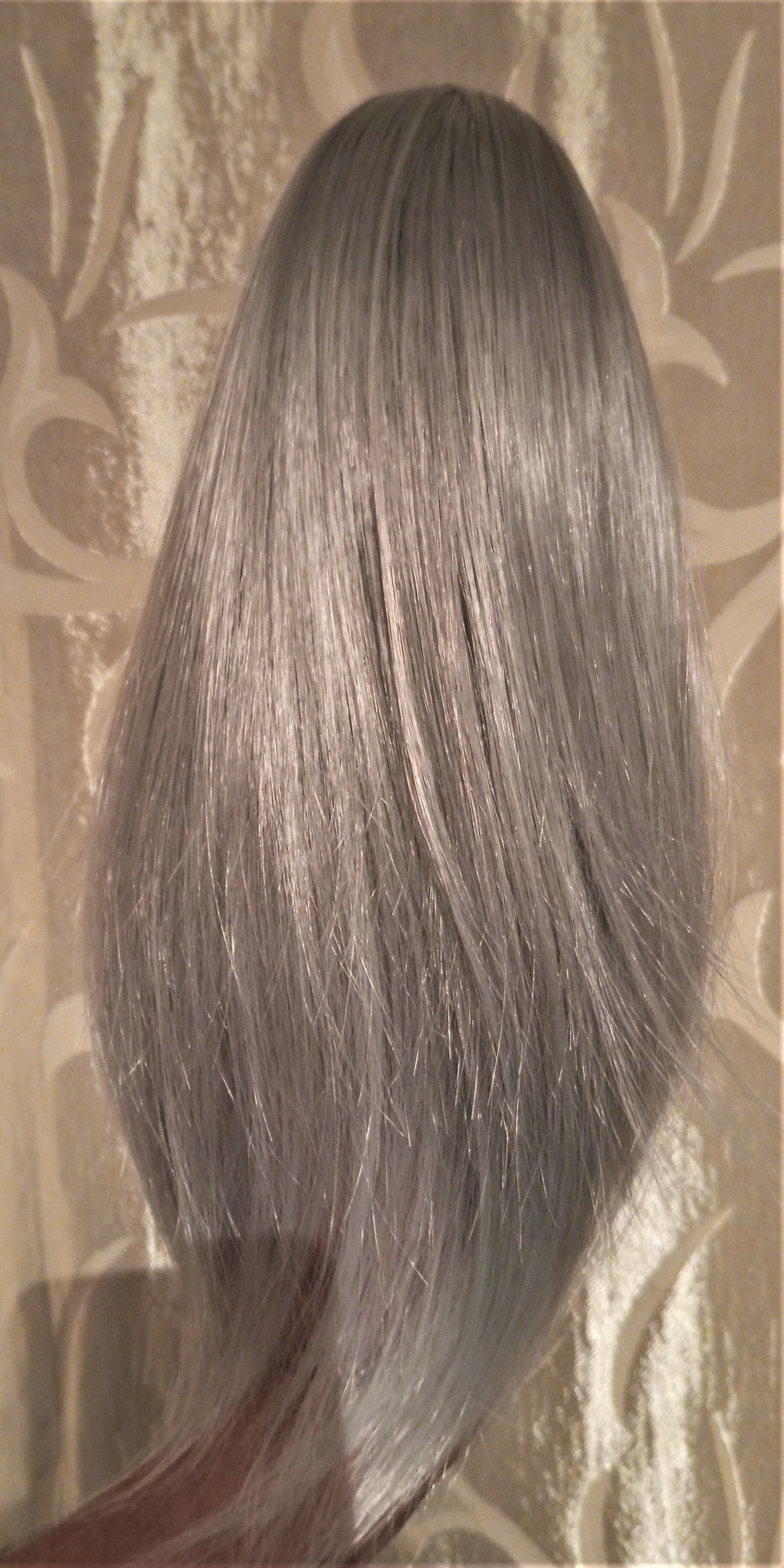Фотография покупателя товара Волосы - тресс для кукол «Пепельно-серые прямые», длина волос: 25 см, ширина: 150 см - Фото 1