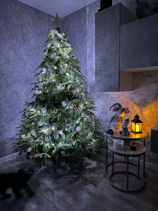 Фотография покупателя товара Искусственная ёлка «Зимнее волшебство. Элит», 210 см, d нижнего яруса 140 см, 1356 смешанных веток шарнирные - Фото 36