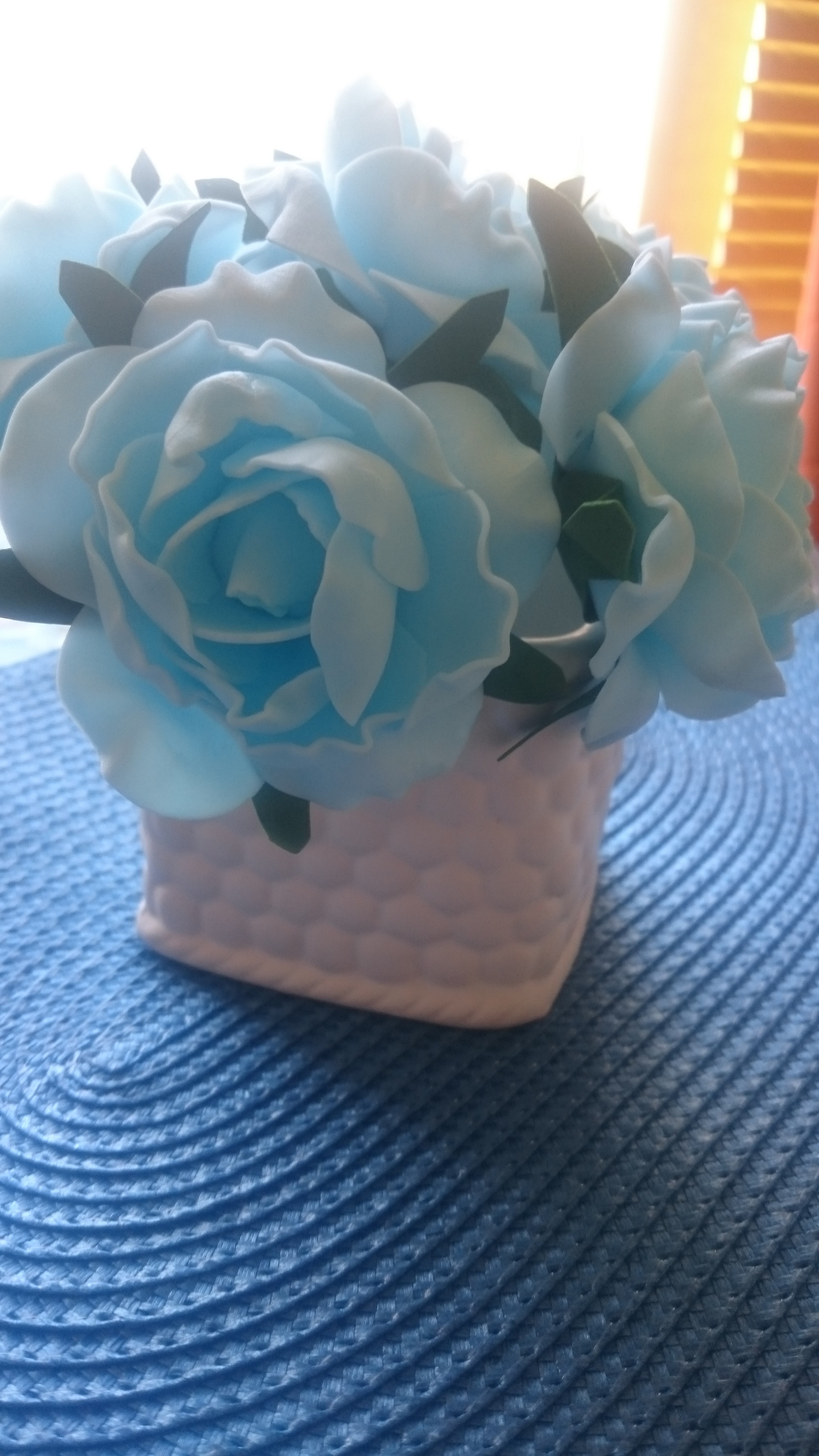 Фотография покупателя товара Букет "Объёмный цветок" 7 цветков, голубой