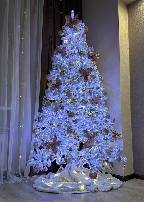 Фотография покупателя товара Декор "Зимний цветок" посыпка, 24х12 см, кремовый