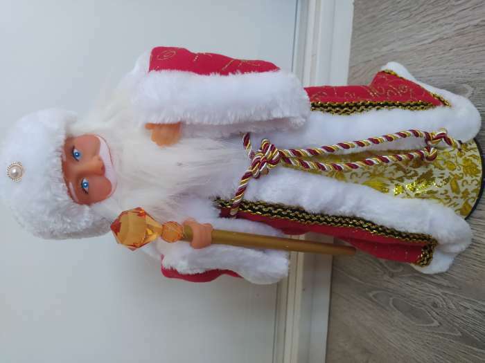 Фотография покупателя товара Дед Мороз "Посох с кристаллом" двигается, 38 см, красный - Фото 1