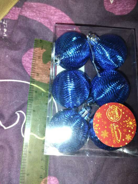 Фотография покупателя товара Набор шаров пластик d-5 см, 6 шт "Волна" синий - Фото 1