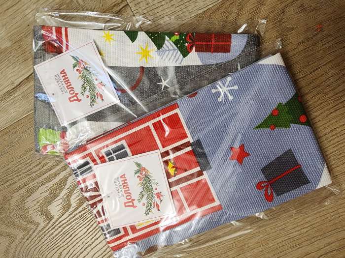 Фотография покупателя товара Полотенце кухонное «Доляна. Волшебного счастья», 35×60 см, хлопок 100%, 160 г/м² - Фото 2