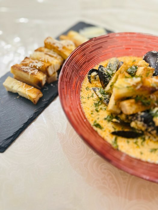 Фотография покупателя товара Доска для подачи из сланца Magistro Valley, 40×12 см - Фото 2