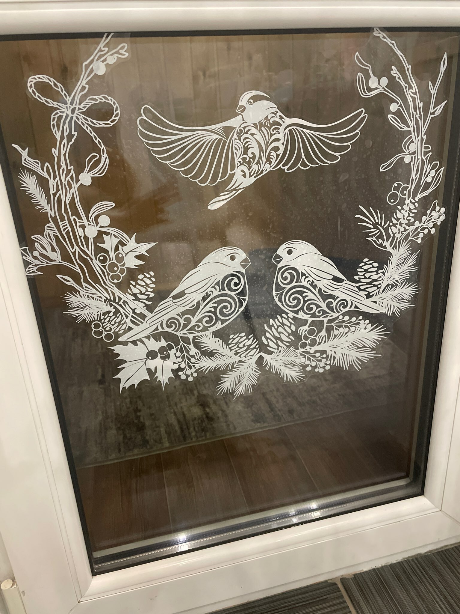 Фотография покупателя товара Наклейки на окна многоразовые «С Новым годом», 50×70 см - Фото 32