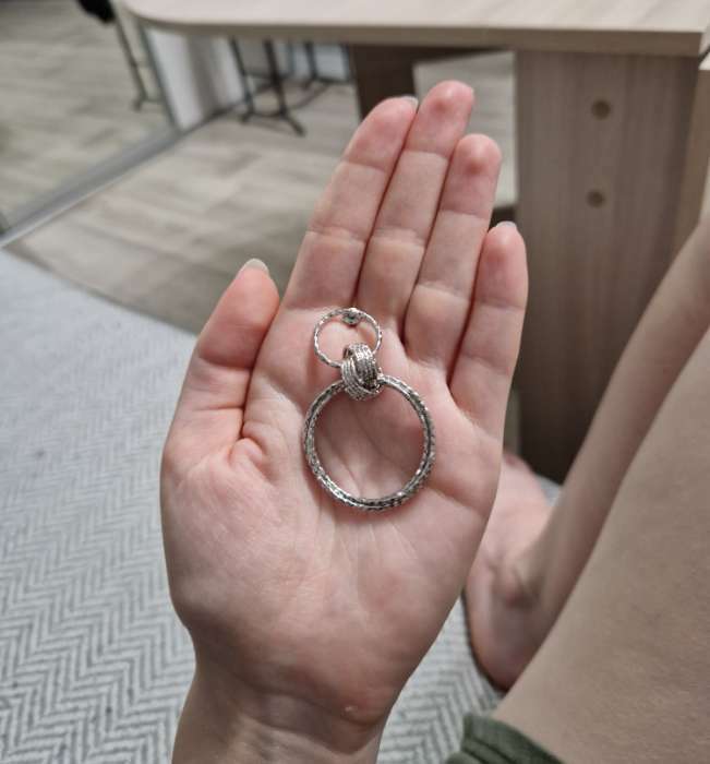 Фотография покупателя товара Серьги металл «Чикаго» два кольца, цвет серебро - Фото 1
