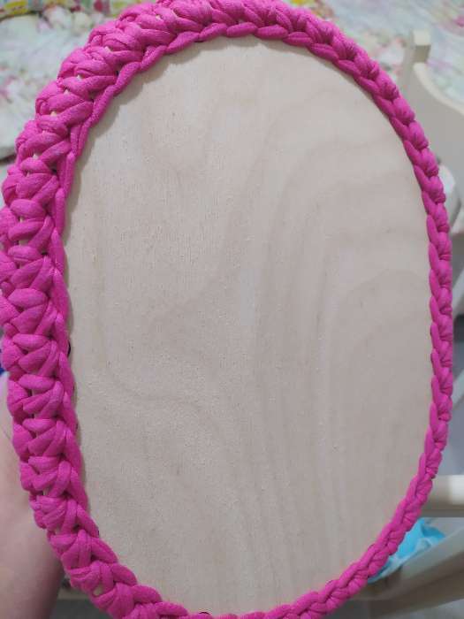 Фотография покупателя товара Заготовка для вязания "Овал параллельный", донышко фанера 3 мм, 28×21 см, d=10мм - Фото 4