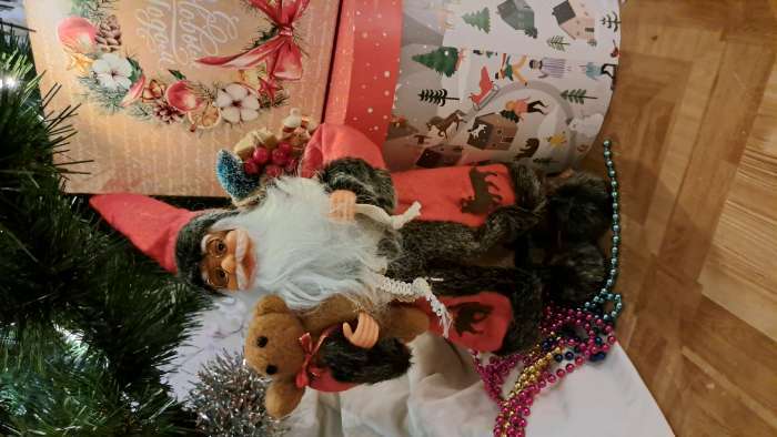 Фотография покупателя товара Дед Мороз "В красной шубке с мишкой" 30 см - Фото 2